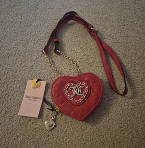 Juicy Couture Exclusive Crimson Heart Zip Around Small Crossbody Bag